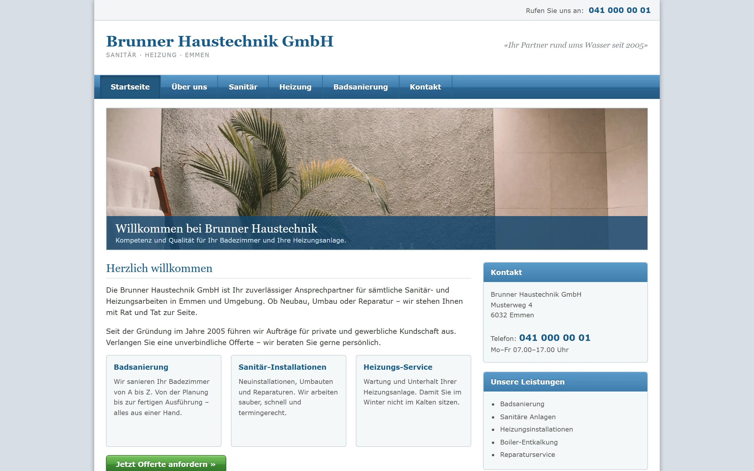 Vorher: veraltete Website